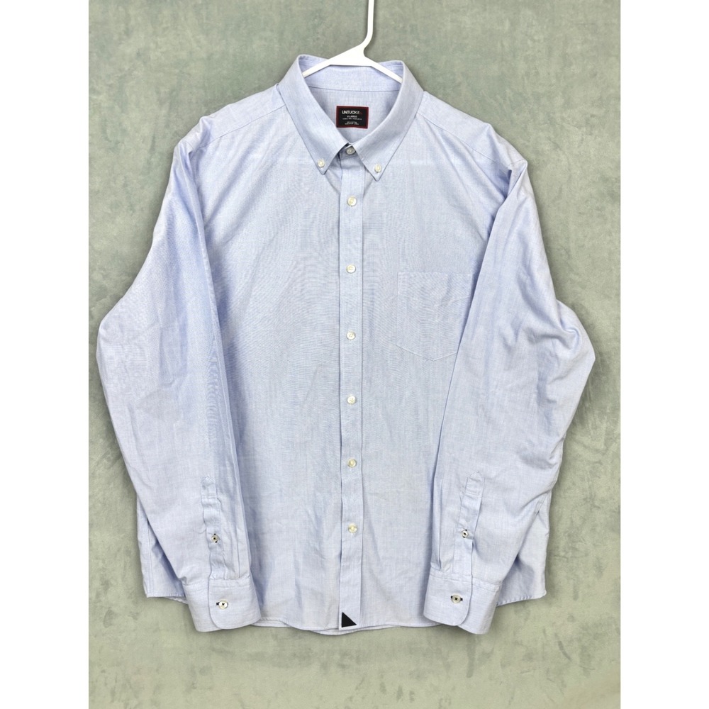 UNTUCKit Hillside Select-WF Blue Wrinkle Free Regular Fit Button Down Shirt XL